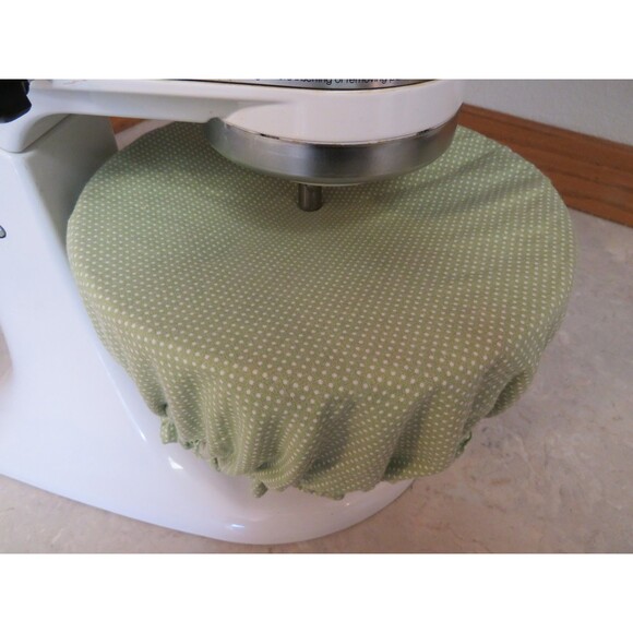 Reversible Kitchenaid Bowl Cover: Mushrooms & Sage Dots, Mixer Bowl Cover - Picture 5 of 6